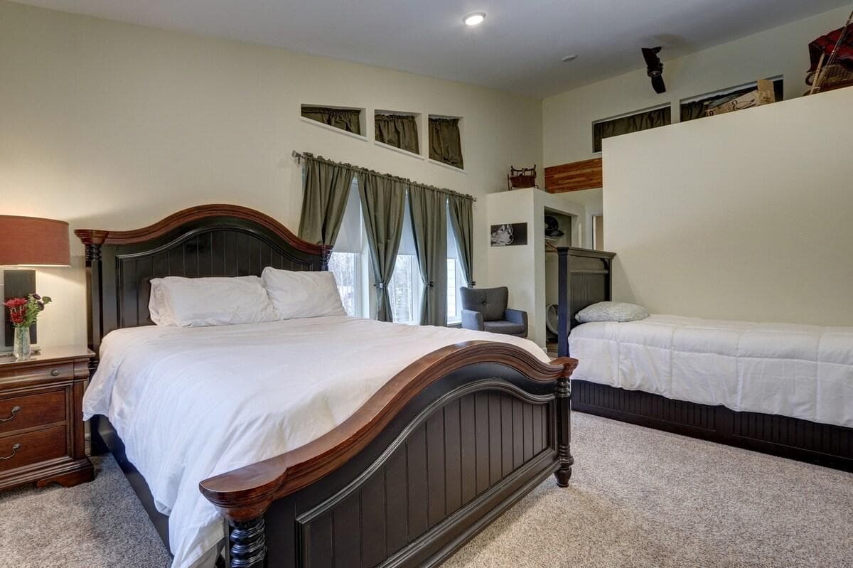 Queen-Size Bed and Twin Trundle Bed